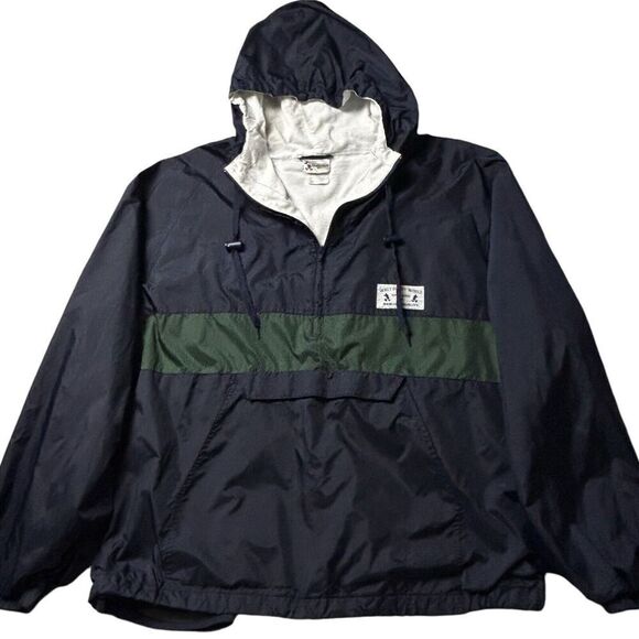 Vtg Walt Disney World Sz XXL Blue 1/4 Zip Windbreaker Jacket Mickey Packable - Picture 2 of 14